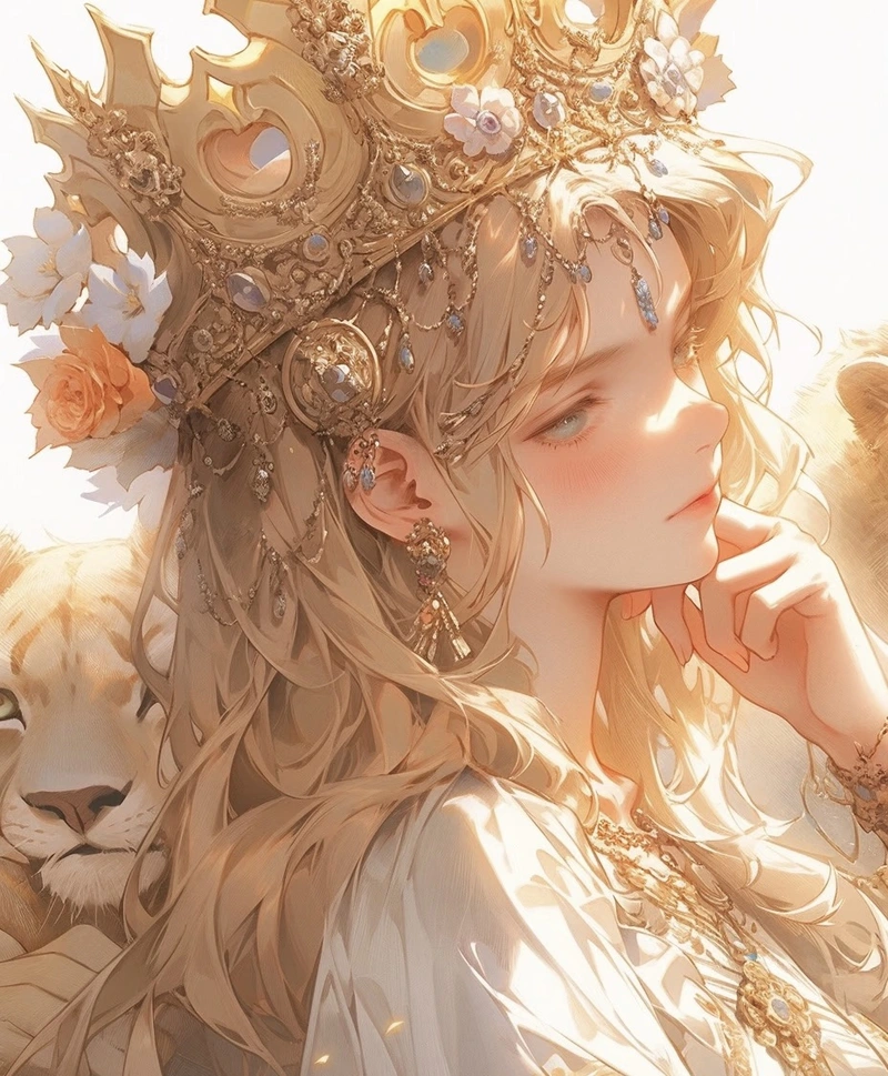 Biểu tượng hình ảnh cung sư tử nữ anime tinh tế