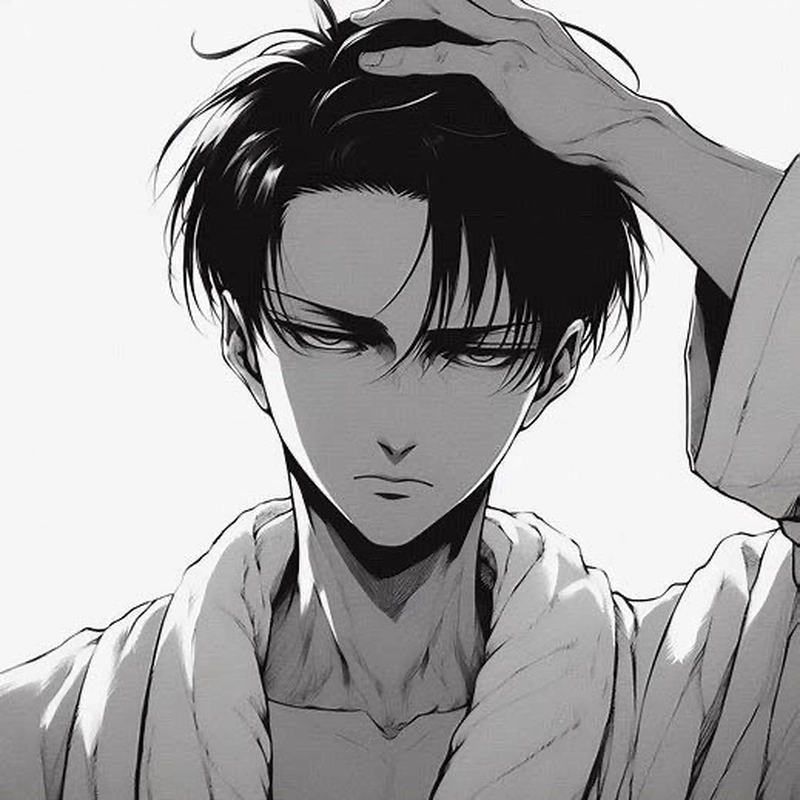 Bức hình Levi Ackerman đứng nền cổ