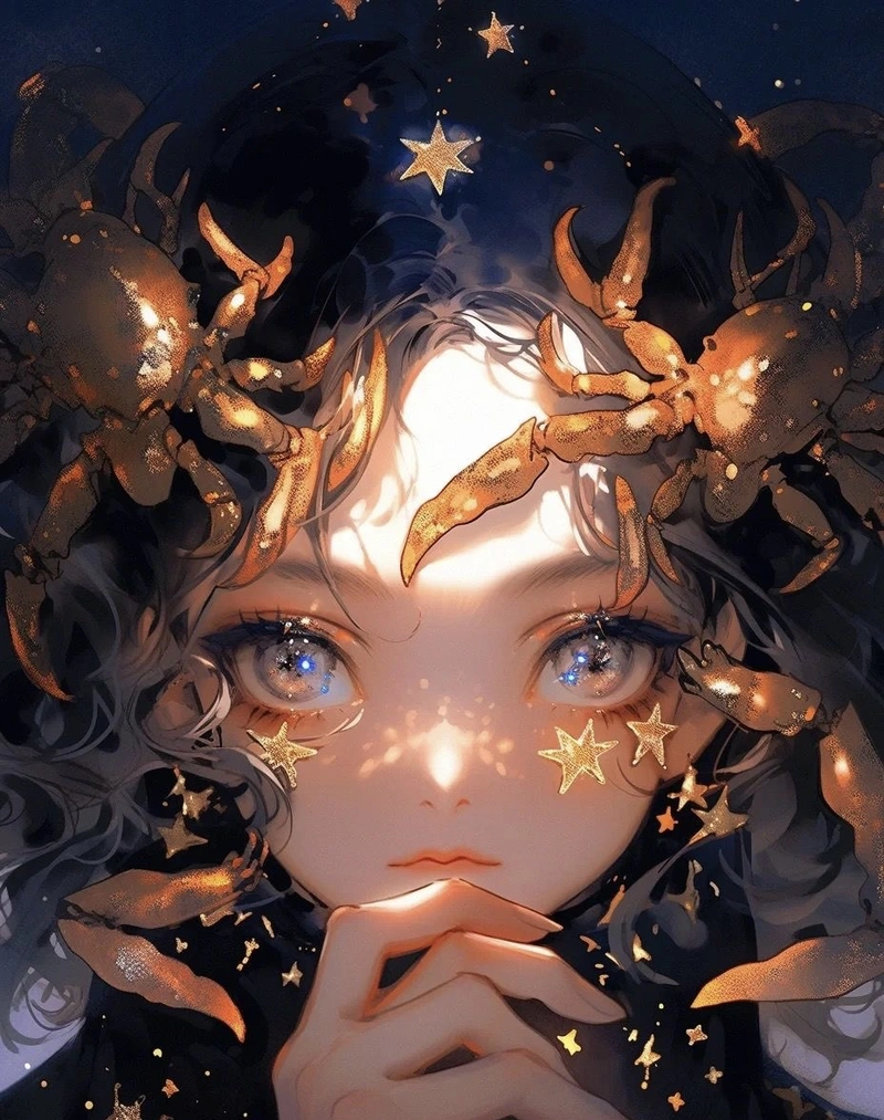 Cô gái cuốn hút hình ảnh cung cự giải nữ anime