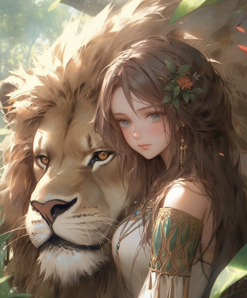 Cô gái lạ hình ảnh cung sư tử nữ anime