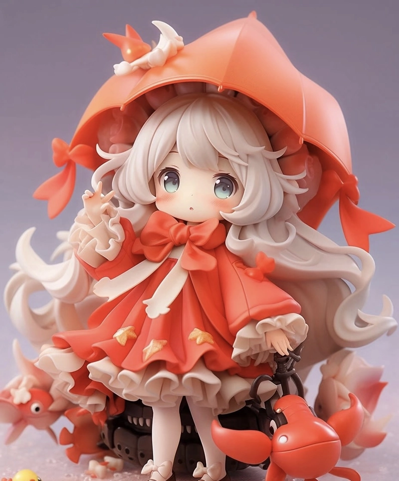 Cung cự giải nữ nhẹ nhàng trong ảnh anime