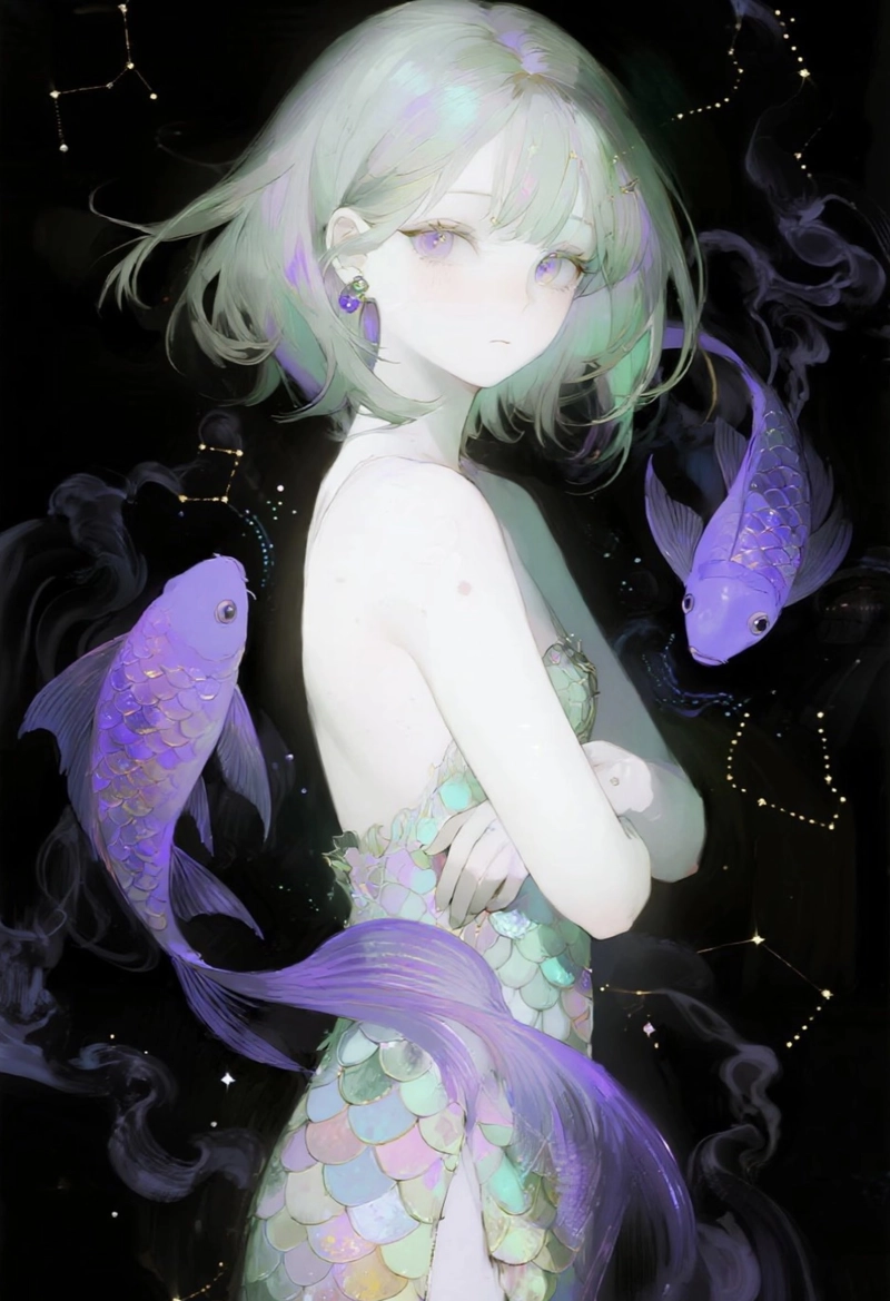 Cung song ngư anime nữ phong cách mơ mộng