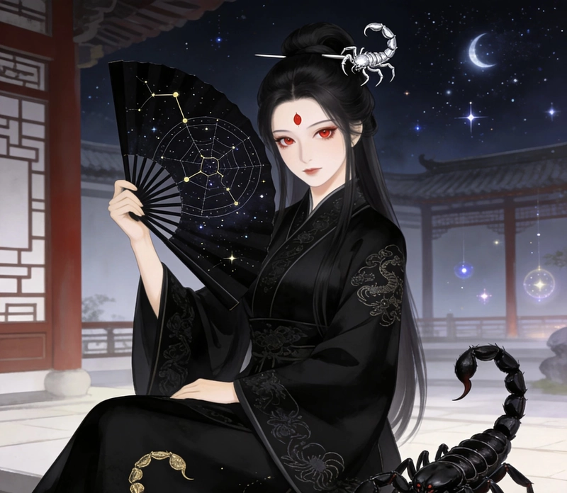 Gương mặt huyền bí hình ảnh cung bọ cạp nữ anime