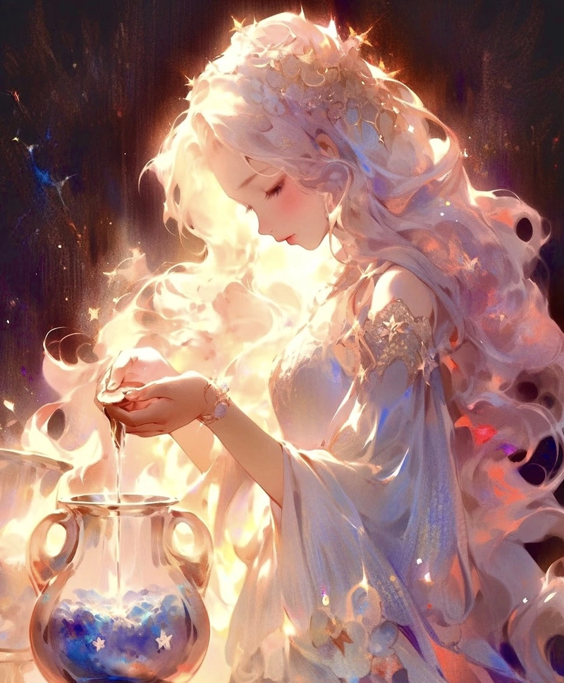 Gương mặt thanh tú hình ảnh cung bảo bình nữ anime