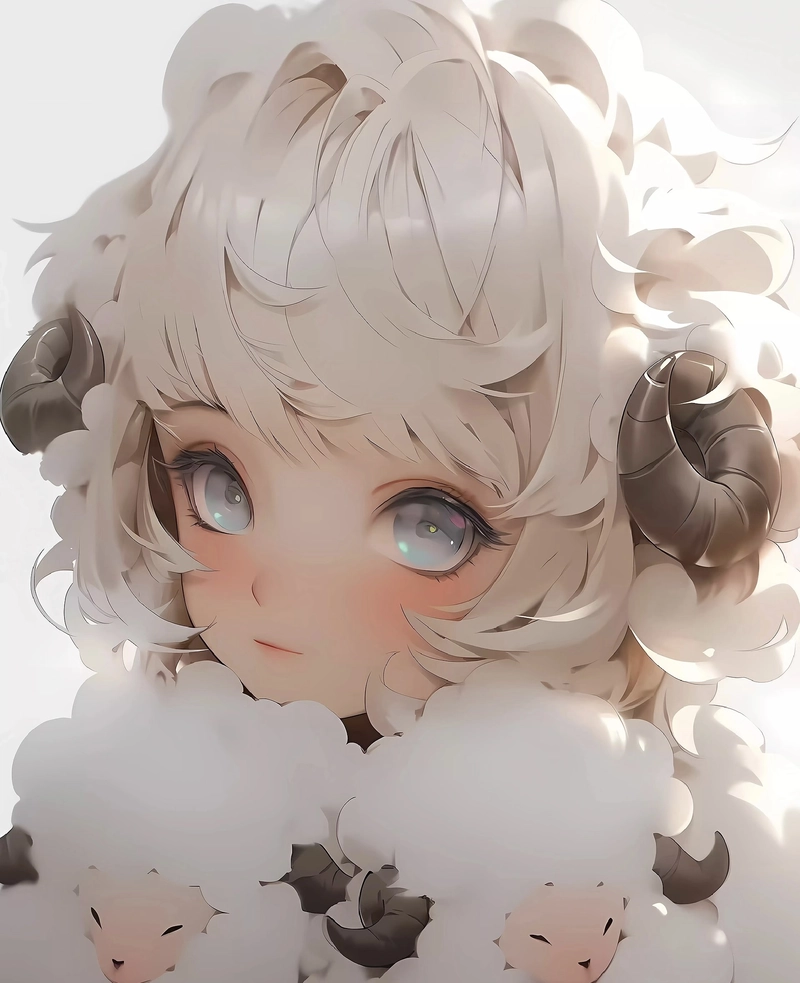 Gương mặt xinh cùng hình ảnh cung bạch dương anime