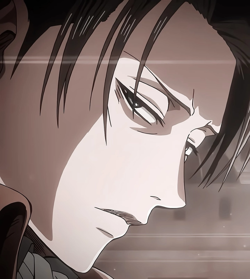 Hình Levi Ackerman ánh nhìn rõ nét trong nền trầm