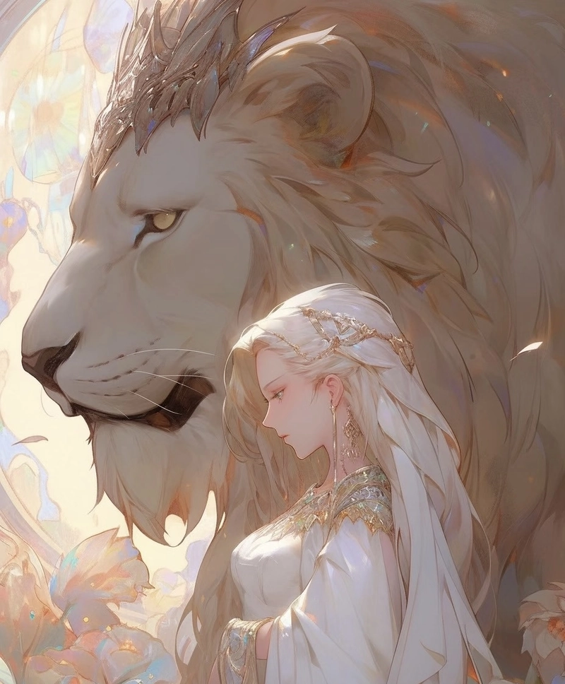 Hoang dã sáng hình ảnh cung sư tử nữ anime