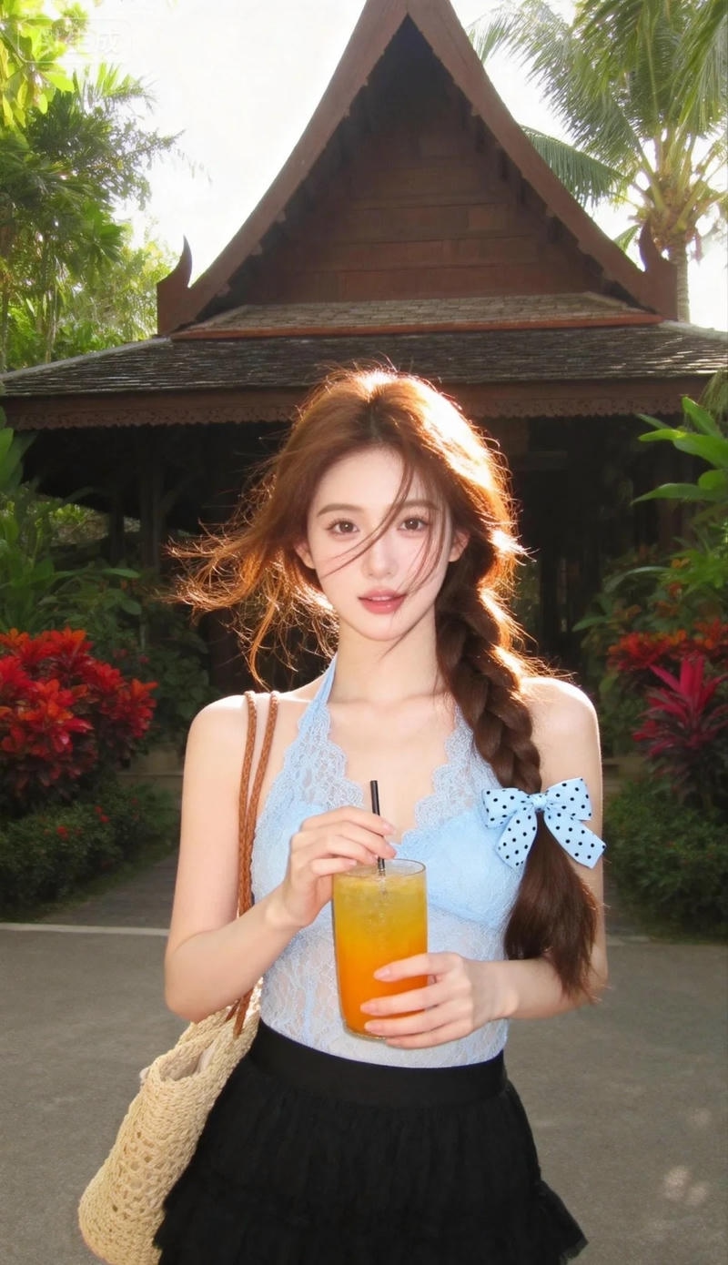 Hotgirl tóc đen dài với vẻ ngoài nổi bật