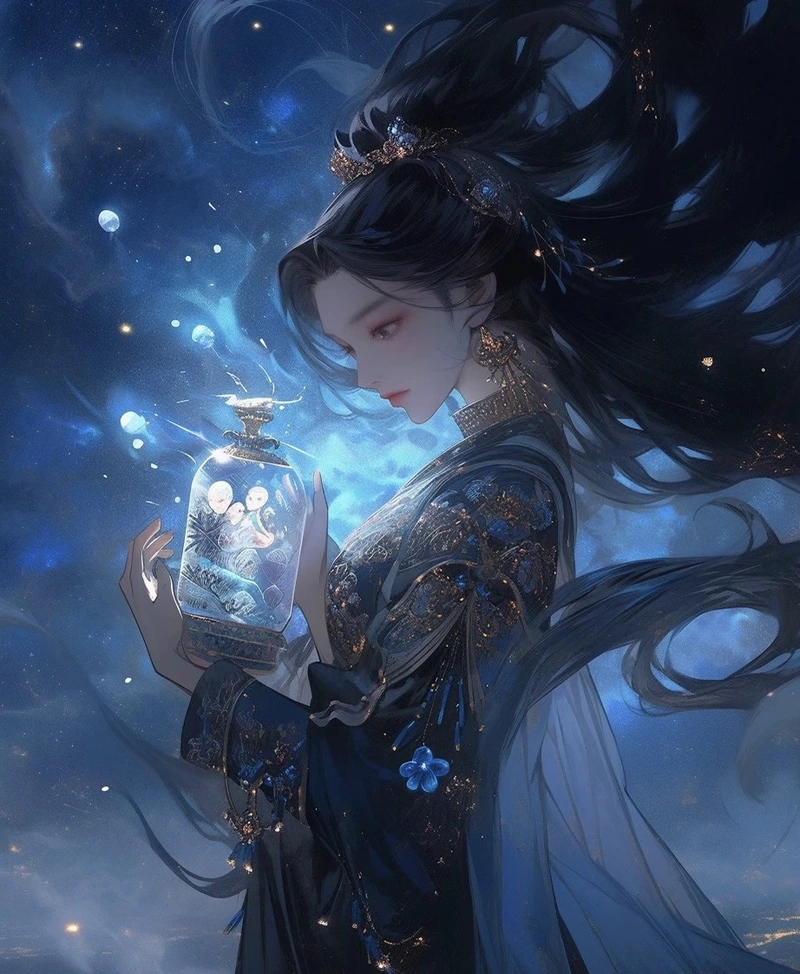 Nữ anime cá tính phong cách hoàng đạo bảo bình