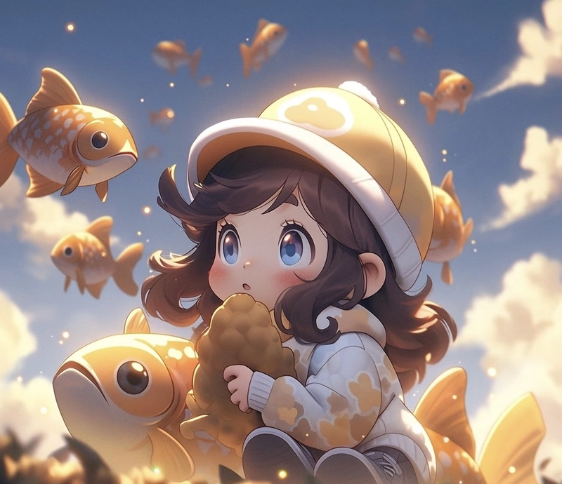Nữ anime dịu dàng mang cung song ngư