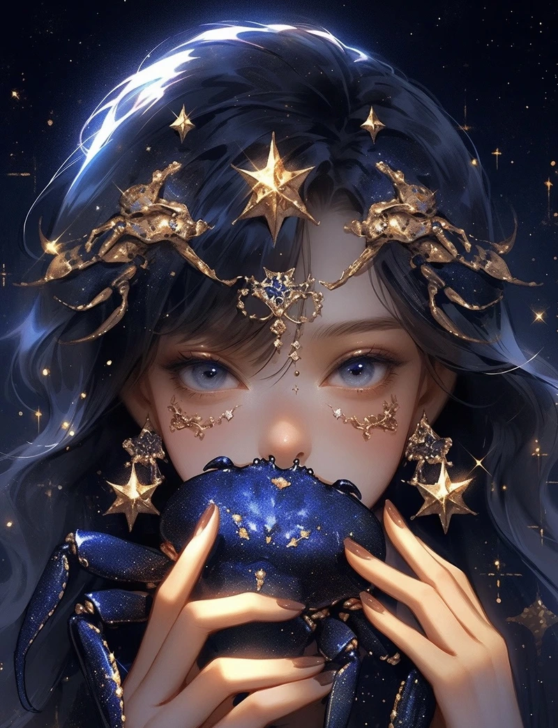Nữ anime dịu êm phong cách hoàng đạo cự giải