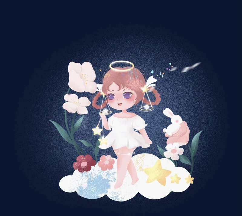 Nữ anime mềm mại mang nét thiên bình