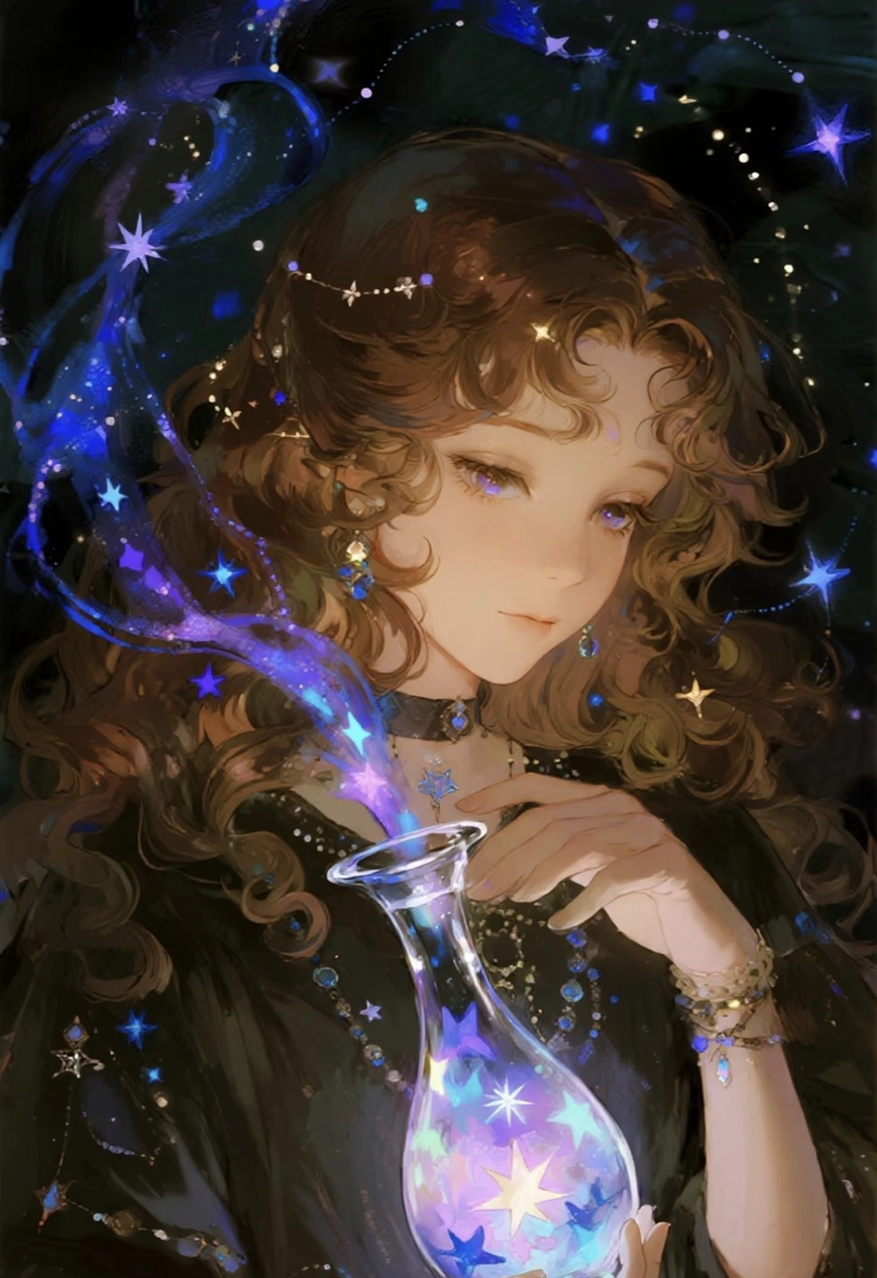 Phong cách huyền ảo hình ảnh cung bảo bình nữ anime