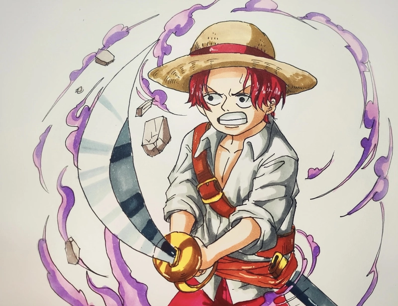 Shanks mang vết sẹo đặc trưng trên khuôn mặt