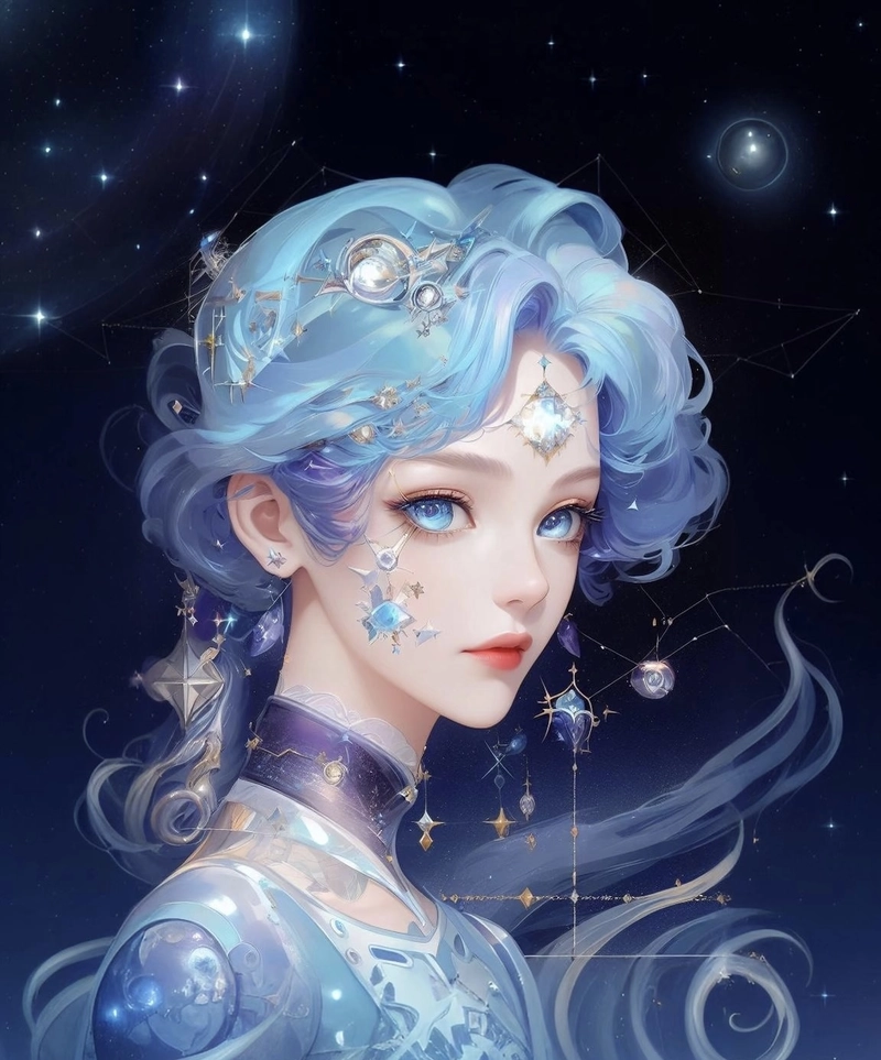 Thiếu nữ hiện đại phong cách bảo bình anime