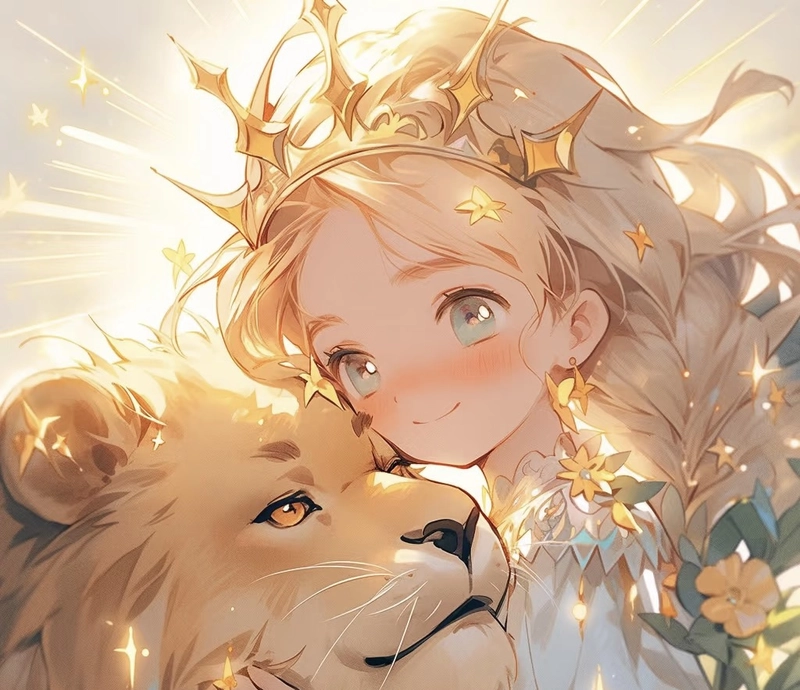 Tóc vàng dài hình ảnh cung sư tử nữ anime