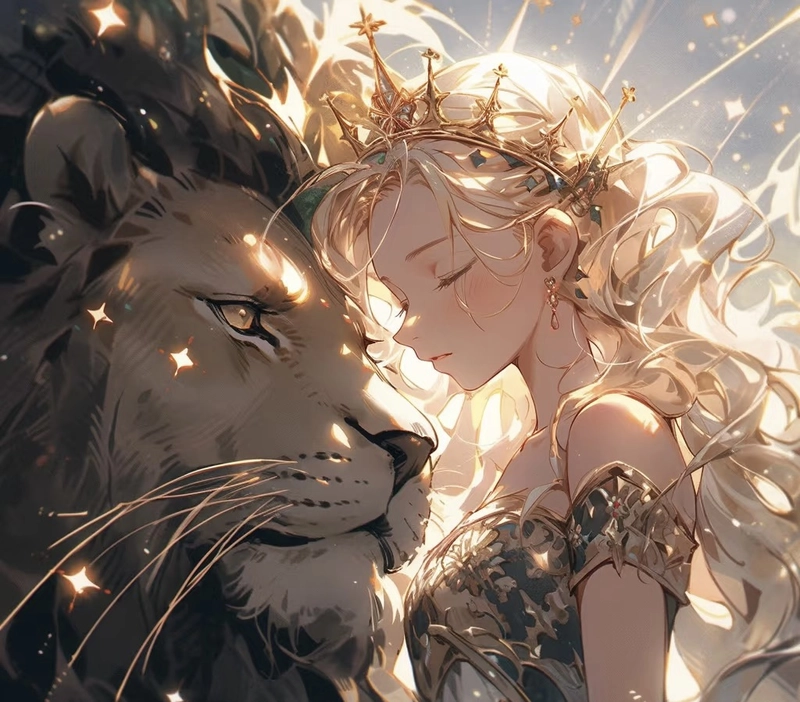 Vẻ sáng ngầu hình ảnh cung sư tử nữ anime