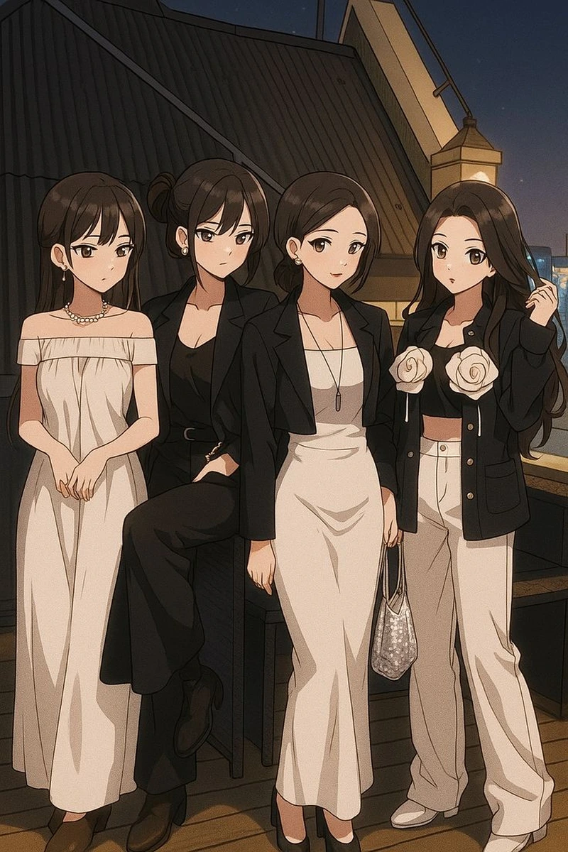 ảnh anime nhóm nhân vật với visual đẹp xuất sắc