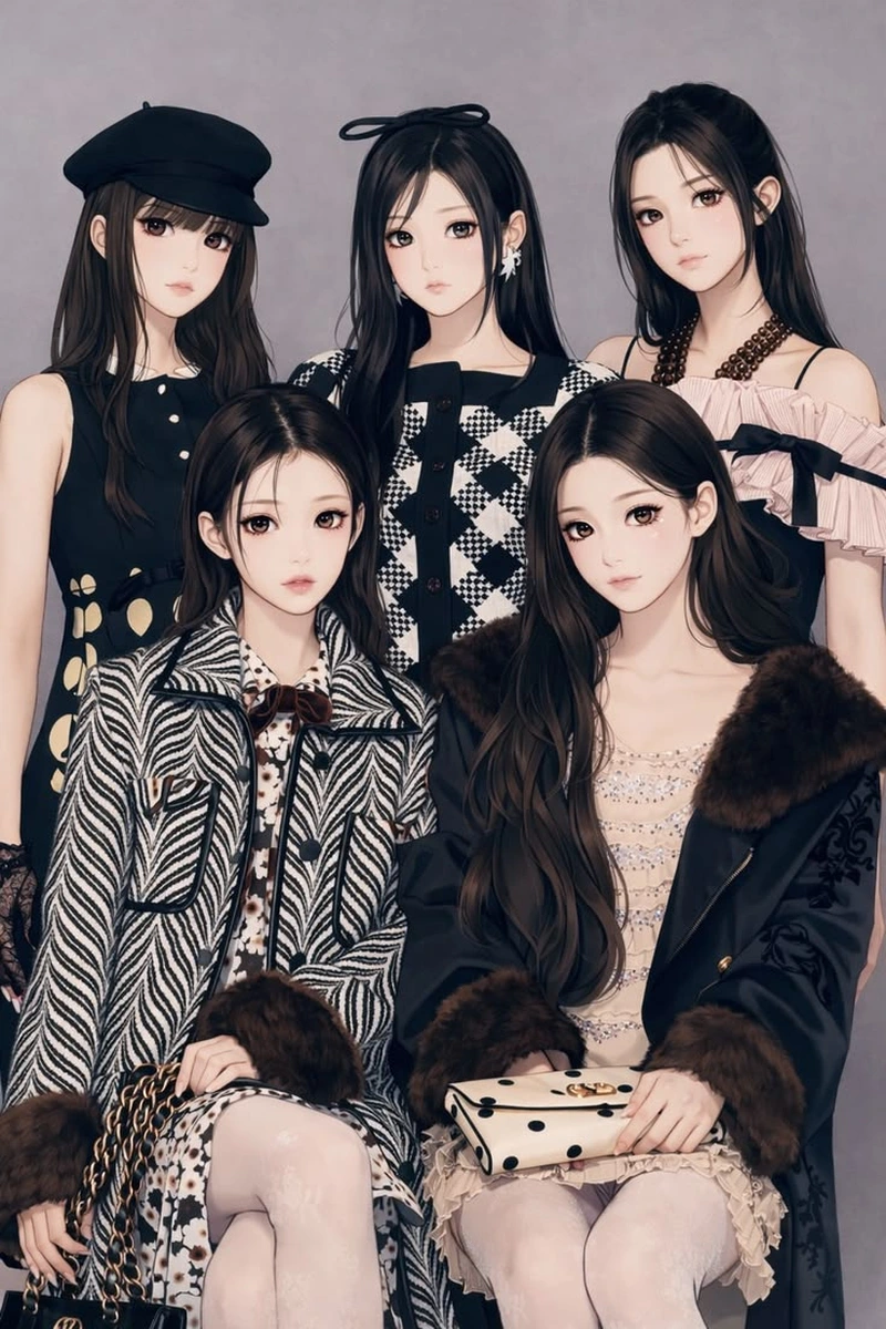 ảnh nhóm anime kpop với thần thái mạnh mẽ
