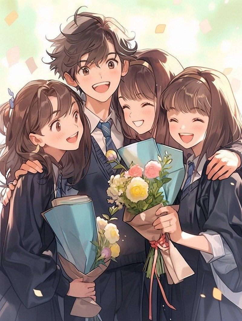 ảnh nhóm anime vui nhộn cùng những biểu cảm hài hước
