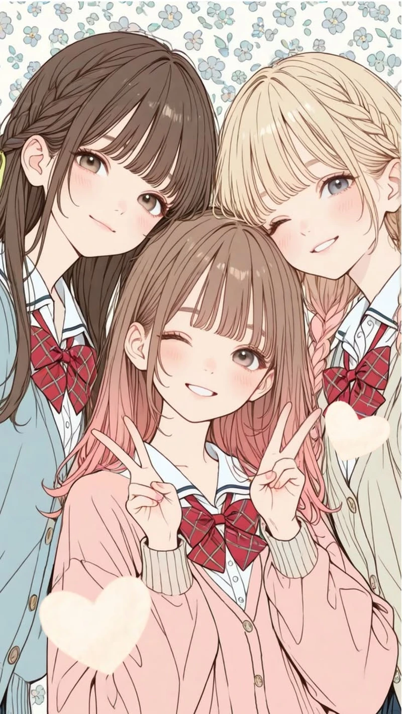 hình ảnh nhóm anime nổi bật trong khung cảnh đẹp