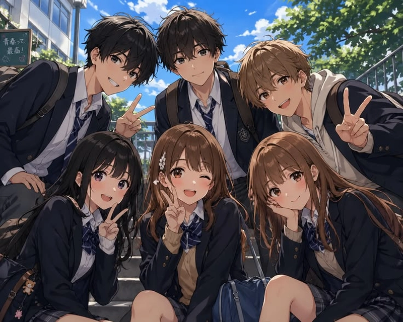 hình nhóm anime mang dành cho nhóm đông người