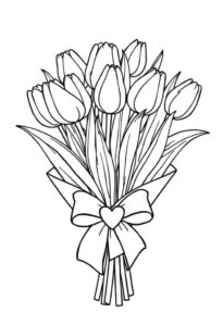 tranh tô màu hoa tulip đẹp nhất