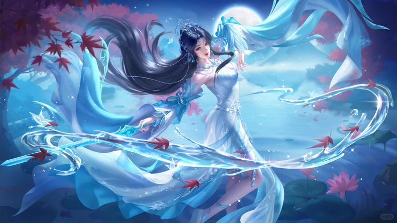 ảnh Thanh Y nữ thần anime với vẻ đẹp bí ẩn