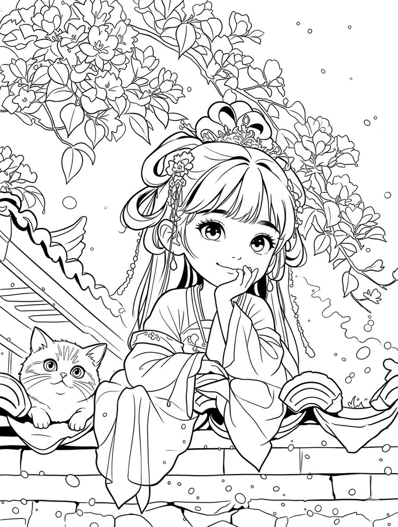 Gallery - 257+ tranh tô màu công chúa anime cổ trang đẹp mê hoặc cho bé - image 5