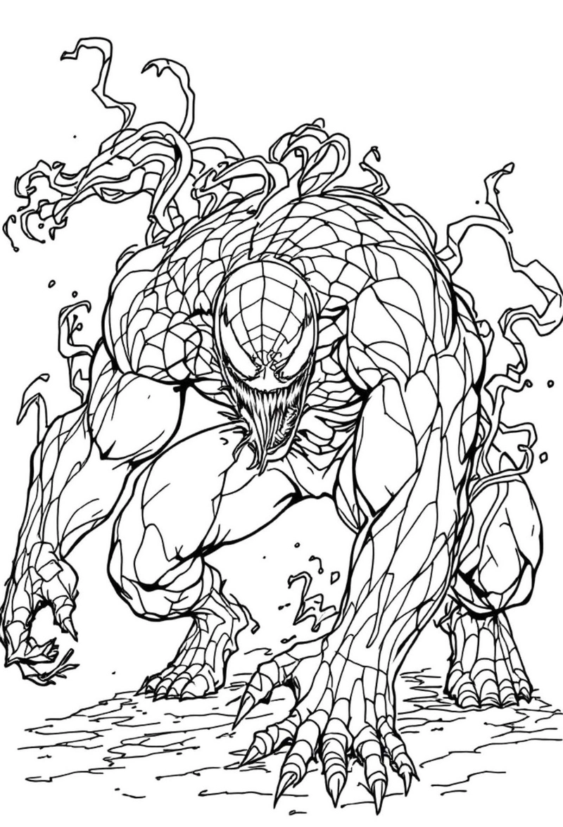 Gallery - 223+ tranh tô màu Venom miễn phí để bé tô vẽ mỗi ngày vui nhộn - image 18