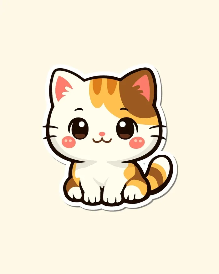 Sticker mèo dễ thương xinh xắn