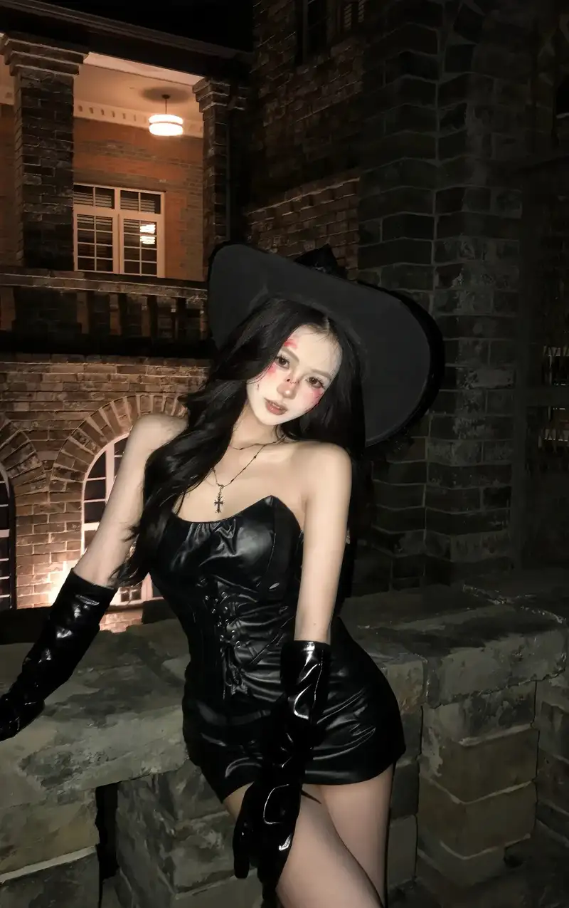 Trang phục cosplay phù thủy đen đầy bí ẩn