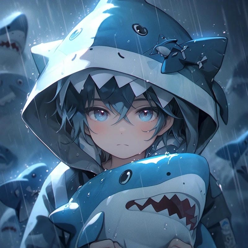 ảnh anime cá mập chibi dễ thương