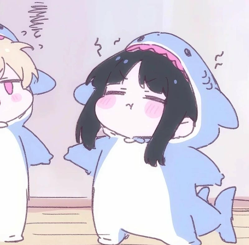 ảnh anime cá mập phong cách hài hước