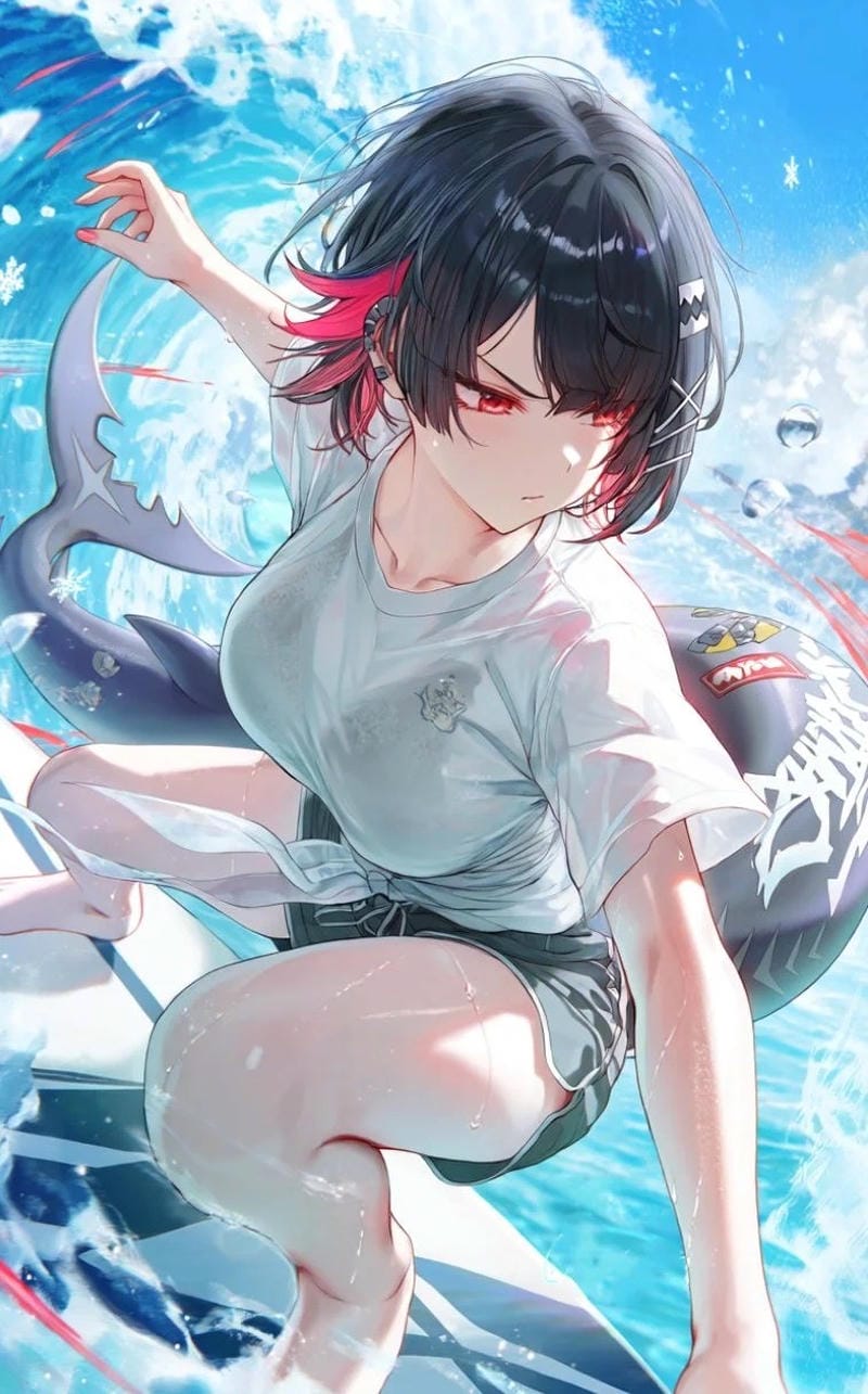 ảnh anime cá mập phong cách tối giản
