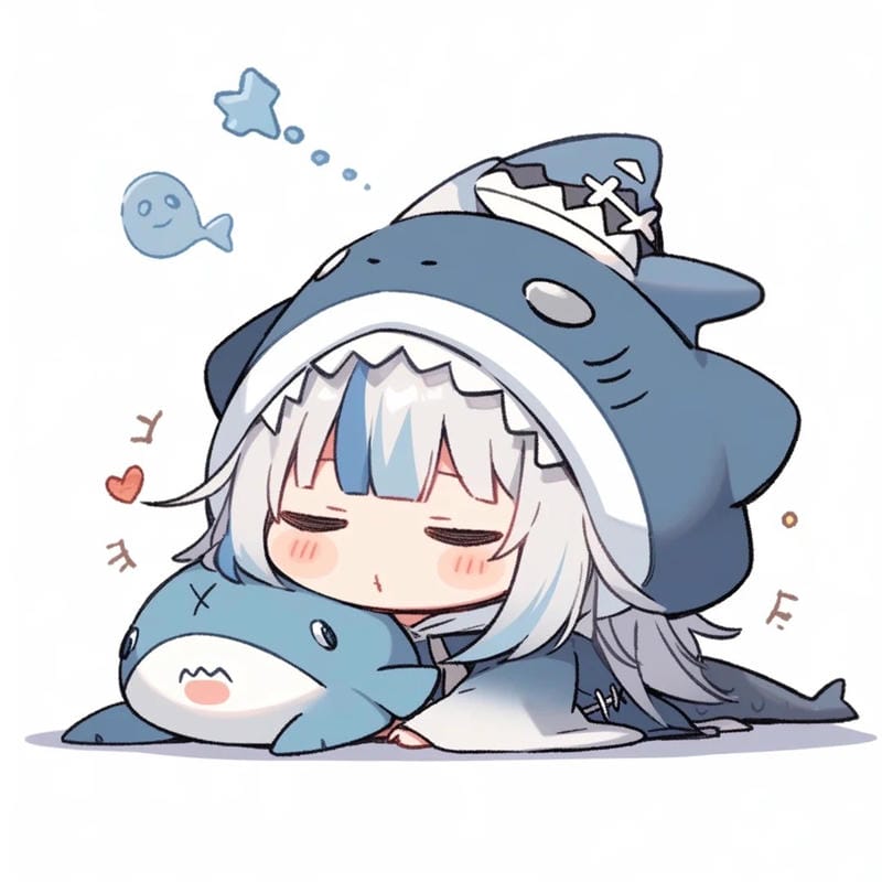 ảnh anime cá mập với màu sắc nổi bật