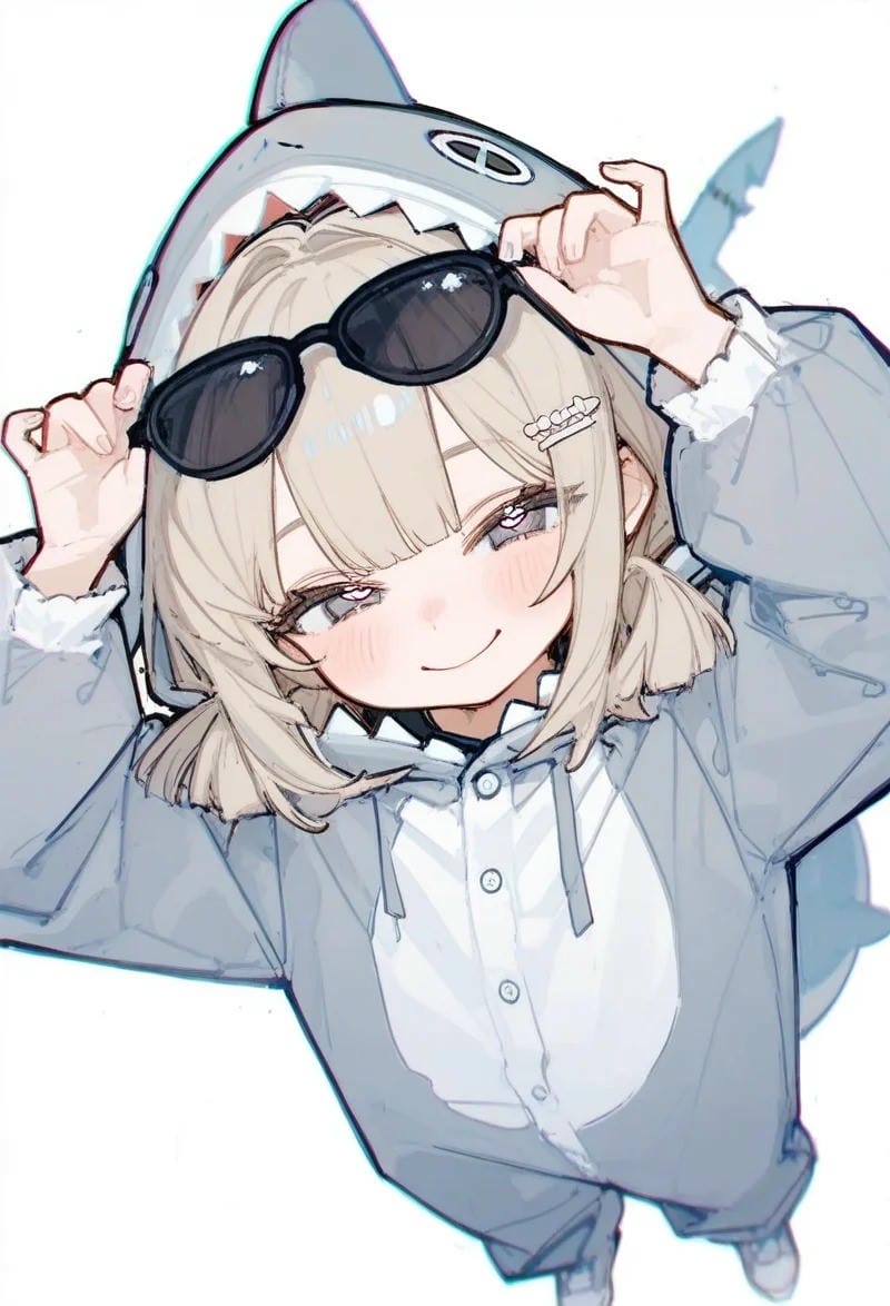 ảnh anime cá mập xanh cực đẹp