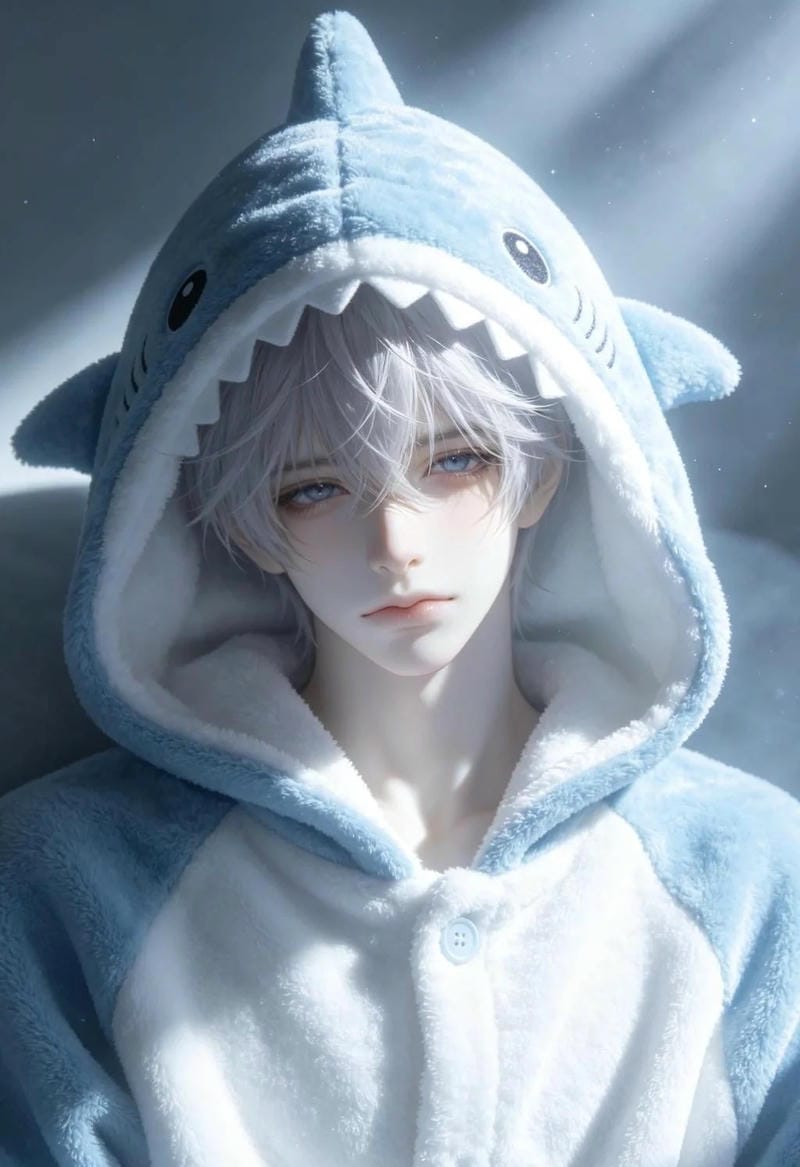 cá mập anime đáng yêu trong tranh vẽ