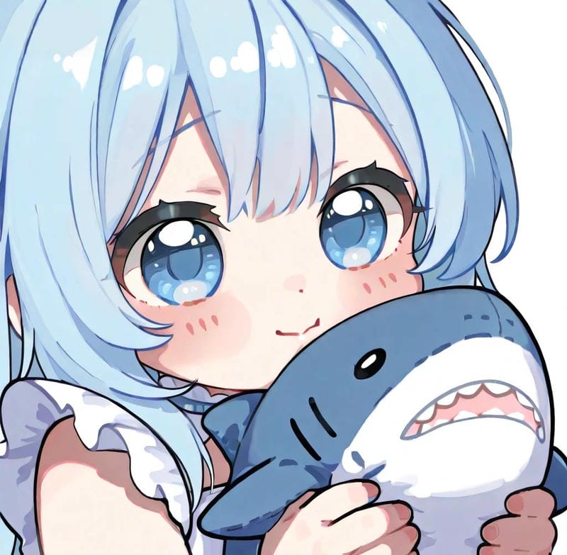 cá mập anime với đôi mắt long lanh