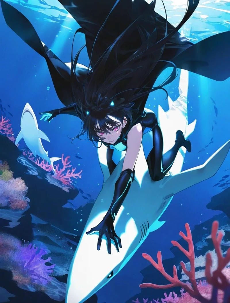 hình anime cá mập ngộ nghĩnh