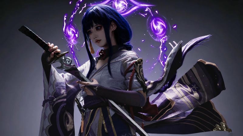 nàng Raiden Shogun cosplay nổi bật